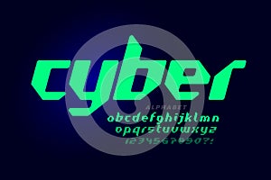 Technological style cyber font