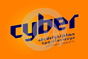 Technological style cyber font