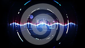 Technological system encryption future hud data interface background vector