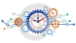 Technological Time Mechanism Icon Vector, vector design Generative AI
