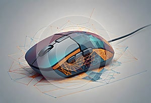 Technological transformation of computer mouse into geometric shapes, Generative AI