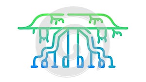 Technological Tree Roots with Circuit Patterns, vector design Generative AI