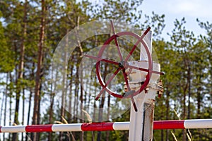 Technological valve with handwheel on the gas main