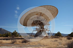 Technologically-advanced Large dish antenna. Generate Ai