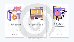 IT technologies app interface template.