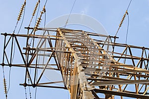 Technologies electricity on wires with insulators and high power electric voltage