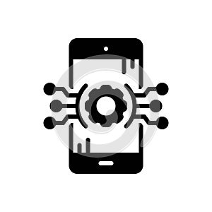 Black solid icon for Technologies, automation and digital