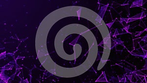 Technology abstract background with polygonal shapes connecting dots and lines, Network connection structure big data