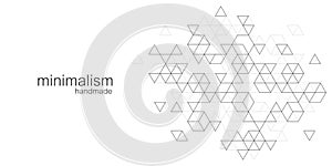 Technology abstract background with triangle and hexagon shapes. Triangular geometric texture for header, web banner