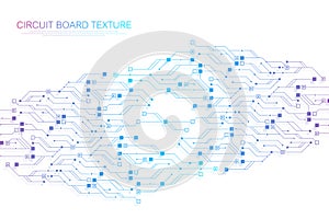 Technology abstract circuit board texture background. High-tech futuristic circuit board banner wallpaper. Digital data