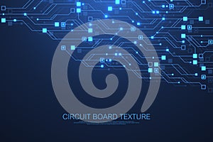 Technology abstract circuit board texture background. High-tech futuristic circuit board banner wallpaper. Engineering
