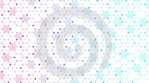 Technology abstract lines and dots connect background with hexagons. Hexagons connection digital data and big data