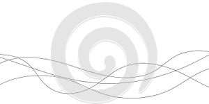 Technology abstract lines on white background. Undulate Grey Wave Swirl, frequency sound wave, twisted curve lines with blend