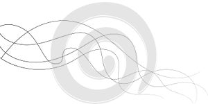 Technology abstract lines on white background. Undulate Grey Wave Swirl, frequency sound wave, twisted curve lines with blend