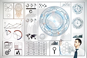 Technology, analytics and finance concept