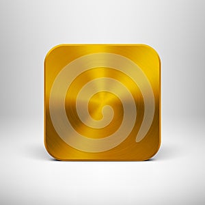 Technology App Icon with Gold Metal Texture