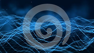 Technology background. Abstract digital combination dots and lines. Network connection structure. 3d Widescreen