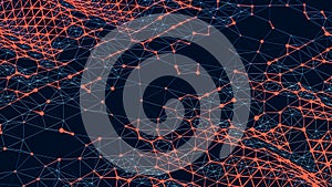 Technology background. Abstract digital combination dots and lines. Network connection structure. 3d