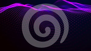 Technology background. Abstract digital particle wave. Futuristic dotted wave. Network connection structure. 3D