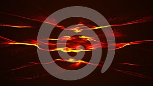 Technology background. Abstract digital particle wave. Futuristic dotted wave. Network connection structure. 3D