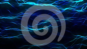 Technology background. Abstract digital particle wave. Futuristic dotted wave. Network connection structure. 3D