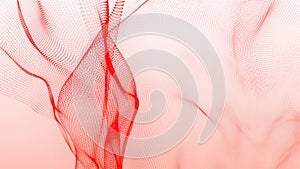 Technology background. Abstract digital particle wave. Futuristic dotted wave. Network connection structure. 3D