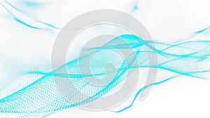 Technology background. Abstract digital particle wave. Futuristic dotted wave. Network connection structure. 3D