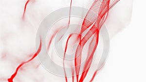 Technology background. Abstract digital particle wave. Futuristic dotted wave. Network connection structure. 3D