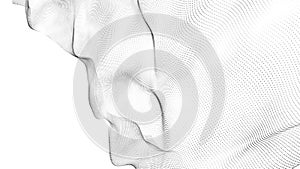 Technology background. Abstract digital particle wave. Futuristic dotted wave. Network connection structure. 3D