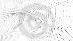 Technology background. Abstract digital particle wave. Futuristic dotted wave. Network connection structure. 3D