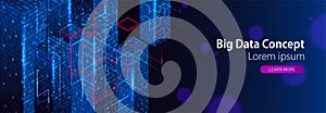 Technology background. Big data concept. Binary computer code.  Vector illustration