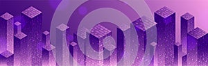 Technology background. Big data concept. Binary computer code.  Vector illustration
