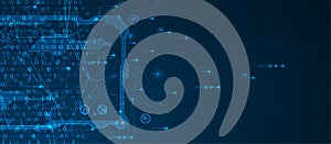 Technology background. Big data concept. Binary computer code.  Vector illustration