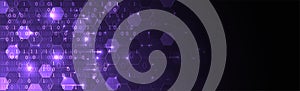 Technology background. Big data concept. Binary computer code.  Vector illustration