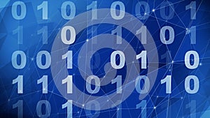 Technology background in binary code, cyber attack, and programming exploring world of digital communication and computer code