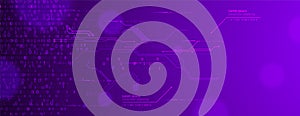 Technology background. Binary computer code. Big data concept. Vector illustration