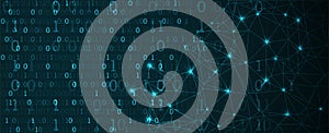 Technology background. Binary computer code. Vector illustratio