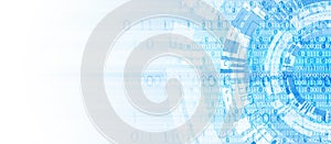 Technology background. Binary computer code. Vector illustratio