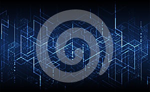 Technology background. Binary computer code.  Vector illustration