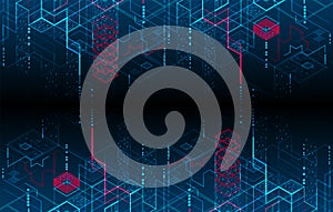Technology background. Binary computer code.  Vector illustration