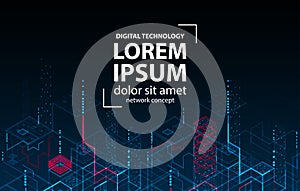 Technology background. Binary computer code.  Vector illustration