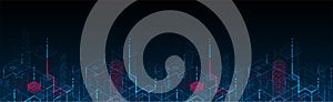 Technology background. Binary computer code.  Vector illustration