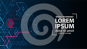 Technology background. Binary computer code.  Vector illustration