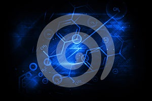 Technology background: chemical formulas.