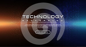 Technology background concept with abstract binary code text light effects