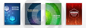 Technology background design, booklet, leaflet, annual report layout. Science cover design for business presentation. High-tech