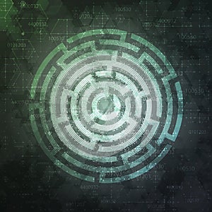 Technology Background Design with round maze.