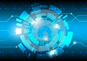 Technology background Hi-tech circle and electrical circuit .