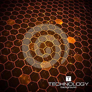 Technology background with honeycomb texture.
