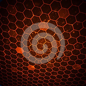 Technology background with honeycomb texture.
